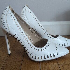 White Cutout Stilettos NWOT